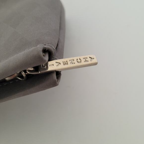 Givenchy Cosmetic Bag Pouch Gray Zip Logo Nylon Small Reighstones Logo Pouch - Picture 4 of 12